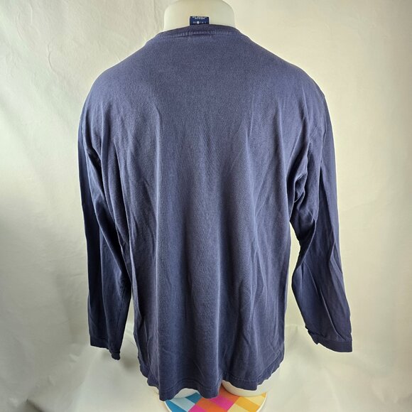 Vintage Guess Jeans T Shirt Mens XL Blue Embroidered Made in USA Long Sleeve - Picture 7 of 9